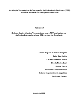 Avaliação Tecnológica da Tomografia de Emissão de Pósitrons (PET)