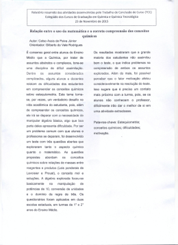 ` 23 de Novembro de 2015 Relação entre o uso da matemática e a