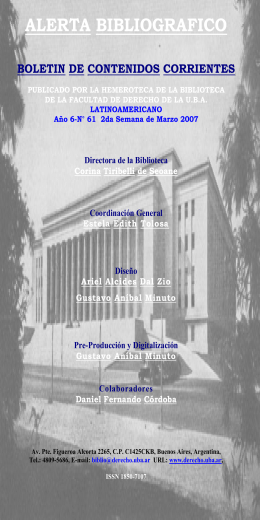 alerta bibliografico - Facultad de Derecho
