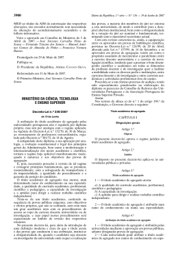 Decreto-Lei n&ordm; 239/2007 - Universidade Cat&oacute;lica Portuguesa