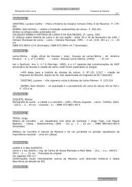 Gostaria de obter informa&ccedil;&otilde;es bibliogr&aacute;ficas acerca da freguesia de