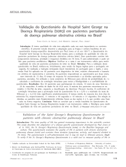 Valida&ccedil;&atilde;o do Question&aacute;rio do Hospital Saint George na Doen&ccedil;a