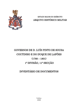 11&ordf; Sec&ccedil;&atilde;o - Governos de D. Lu&iacute;s Pinto de Sousa