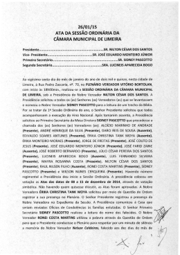 Sess&atilde;o ordin&aacute;ria de 26/01/2015