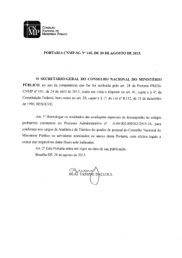o SECRETÁRIO-GERAL DO CONSELHO NACIONAL DO MINISTÉRIO