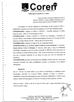 Torna sem efeito as nomeações realizadas por meio da - Coren-RN