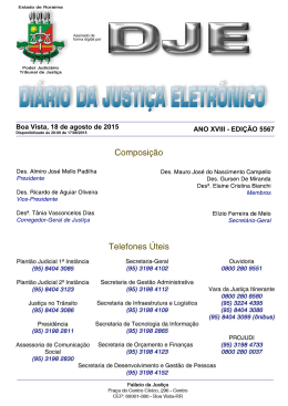18 - Di&aacute;rio da Justi&ccedil;a Eletr&ocirc;nico - TJRR