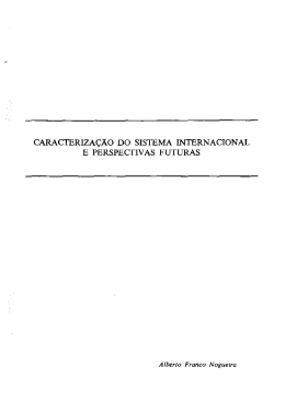 CARACTERIZAÇÃO DO SISTEMA INTERNACIONAL E