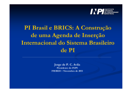 PI Brasil e BRICS: A Construção de uma Agenda de Inserção