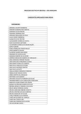 processo seletivo n&ordm; 009/2014 &ndash; dsei araguaia candidatos