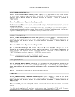 Recursos deferidos e indeferidos