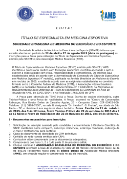 I Fórum da Sociedade Brasileira de Medicina do Esporte