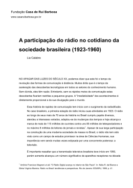 A participação do rádio no cotidiano da sociedade brasileira (1923