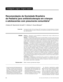 Recomendação da Sociedade Brasileira de Pediatria para
