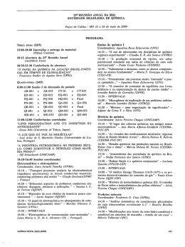 23il REUNIÃO ANUAL DA sBQ, socIEDADE BRASILEIRA DE