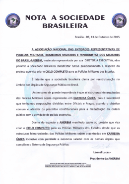 NOTA A SOCIEDADE BRASILEIRA