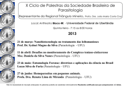 Cartaz X Ciclo de Palestras da Sociedade Brasileira de Parasitologia
