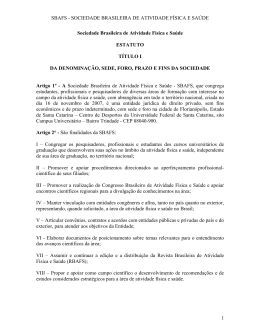 SBAFS - SOCIEDADE BRASILEIRA DE ATIVIDADE F&Iacute;SICA E