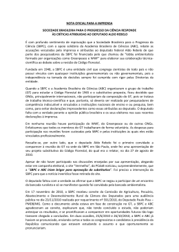 nota oficial para a imprensa sociedade brasileira para o progresso