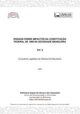 Ensaios sobre impactos da Constitui&ccedil;&atilde;o Federal
