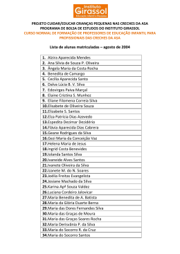 Lista de alunas matriculadas – agosto de 2004 1. Alzira Aparecida