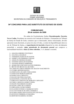 Comunicado - Tribunal de Justiça do Estado de Goiás