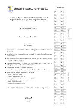 Provas Objetivas - Psicologia do Trânsito