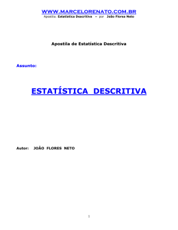 Estat&iacute;stica Descritiva Joao Flores Neto 80 p&aacute;ginas