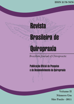 RBQ Volume II, n. 1 - Associação Brasileira de Quiropraxia