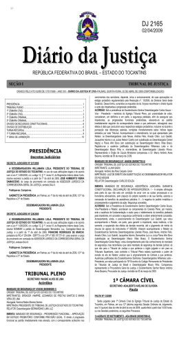 DJ 2165 - Tribunal de Justi&ccedil;a do Estado do Tocantins
