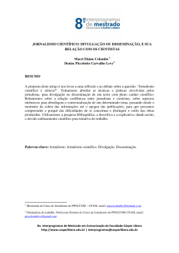 JORNALISMO CIENT&Iacute;FICO - Faculdade C&aacute;sper L&iacute;bero