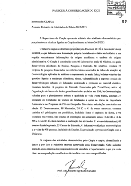 PARECER À coNGREGAÇÃo Do IGÇE