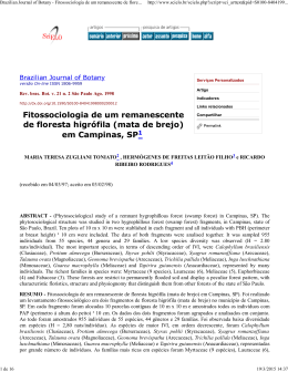 Brazilian Journal of Botany - Fitossociologia de um
