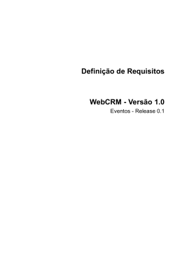 Definição de Requisitos WebCRM