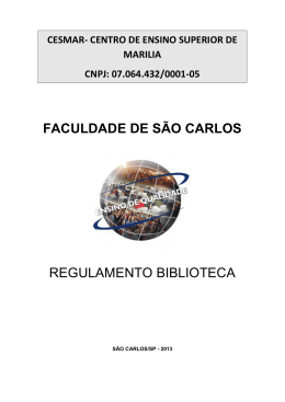 FACULDADE DE SÃO CARLOS REGULAMENTO