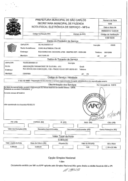 PREFEITURA MUNICIPAL DE SAO CARLOS `Numero da