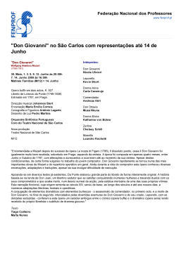 "Don Giovanni" no São Carlos com representações até 14