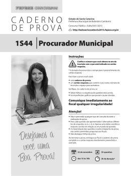 Prova - Prefeitura Municipal de Balne&aacute;rio Cambori&uacute;