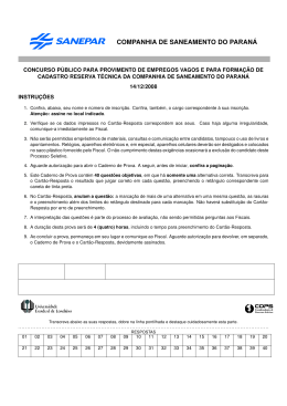 Prova para o cargo de advogado da SANEPAR
