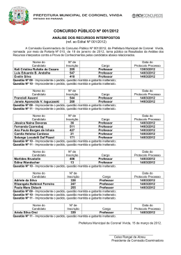 An&aacute;lise dos Recursos - Prova de Conhecimentos