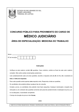 MÉDICO JUDICIÁRIO - Tribunal de Justiça do Estado do Rio