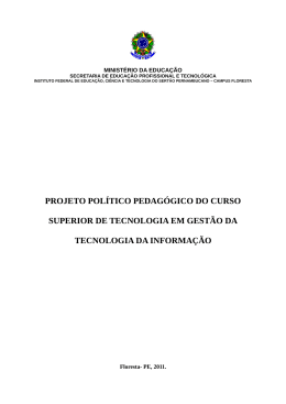 PROJETO POL&Iacute;TICO PEDAG&Oacute;GICO DO CURSO - IF Sert&atilde;o-PE