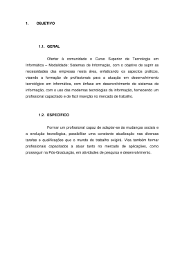 Projeto Pedag&oacute;gico do Curso