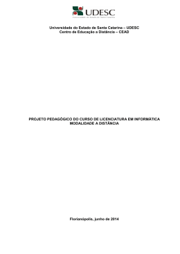 Projeto Curso de Licenciatura em Inform&aacute;tica na Modalidade a