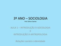 3&ordm; ANO &ndash; SOCIOLOGIA