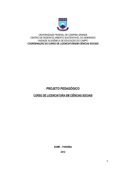 Projeto Pedag&oacute;gico do Curso - CDSA-UFCG