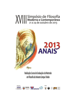 Anais Simp&oacute;sio Filosofia Unioeste 2013
