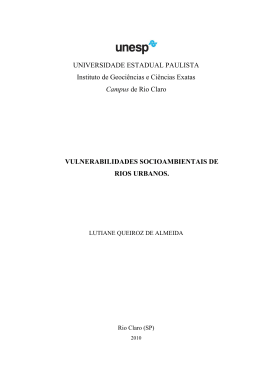 Vulnerabilidades Socioambientais de Rios Urbanos