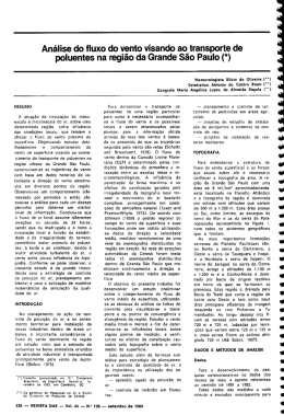 An&aacute;lise do fluxo do vento visando ao transporte de