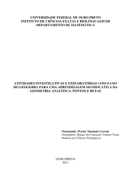 Atividades investigativas e exploratórias com o uso do Geogebra